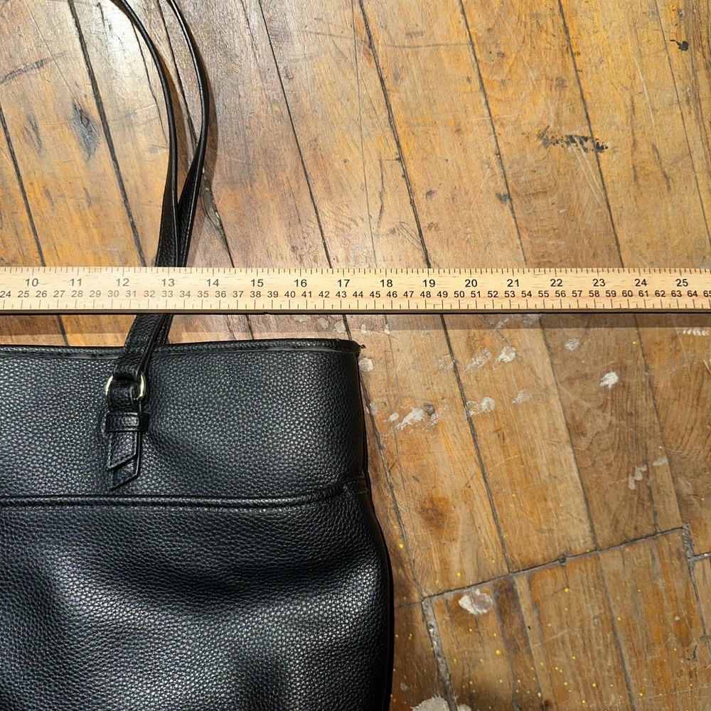 Nanette Lepore Handbag Black Faux Leather Pebble Textured Adjustable Strap - Picture 4 of 11